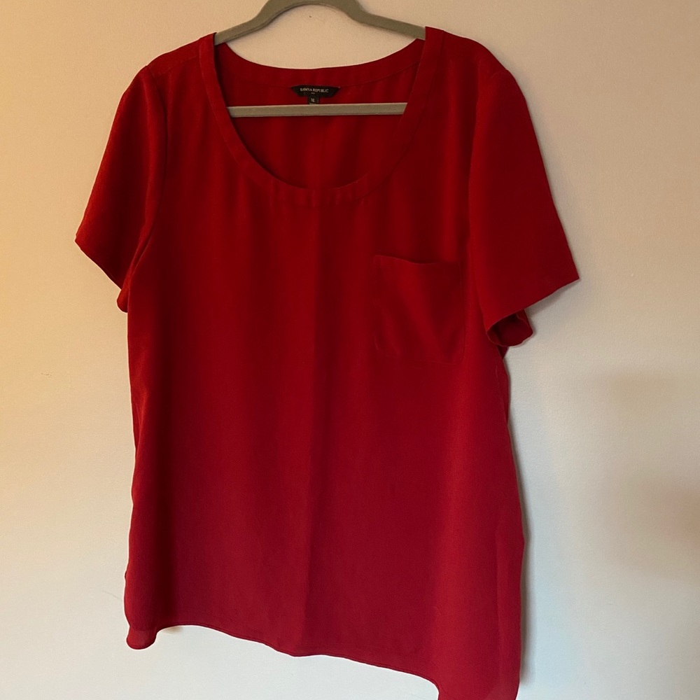 Red Banana Republic Short Sleeve Blouse